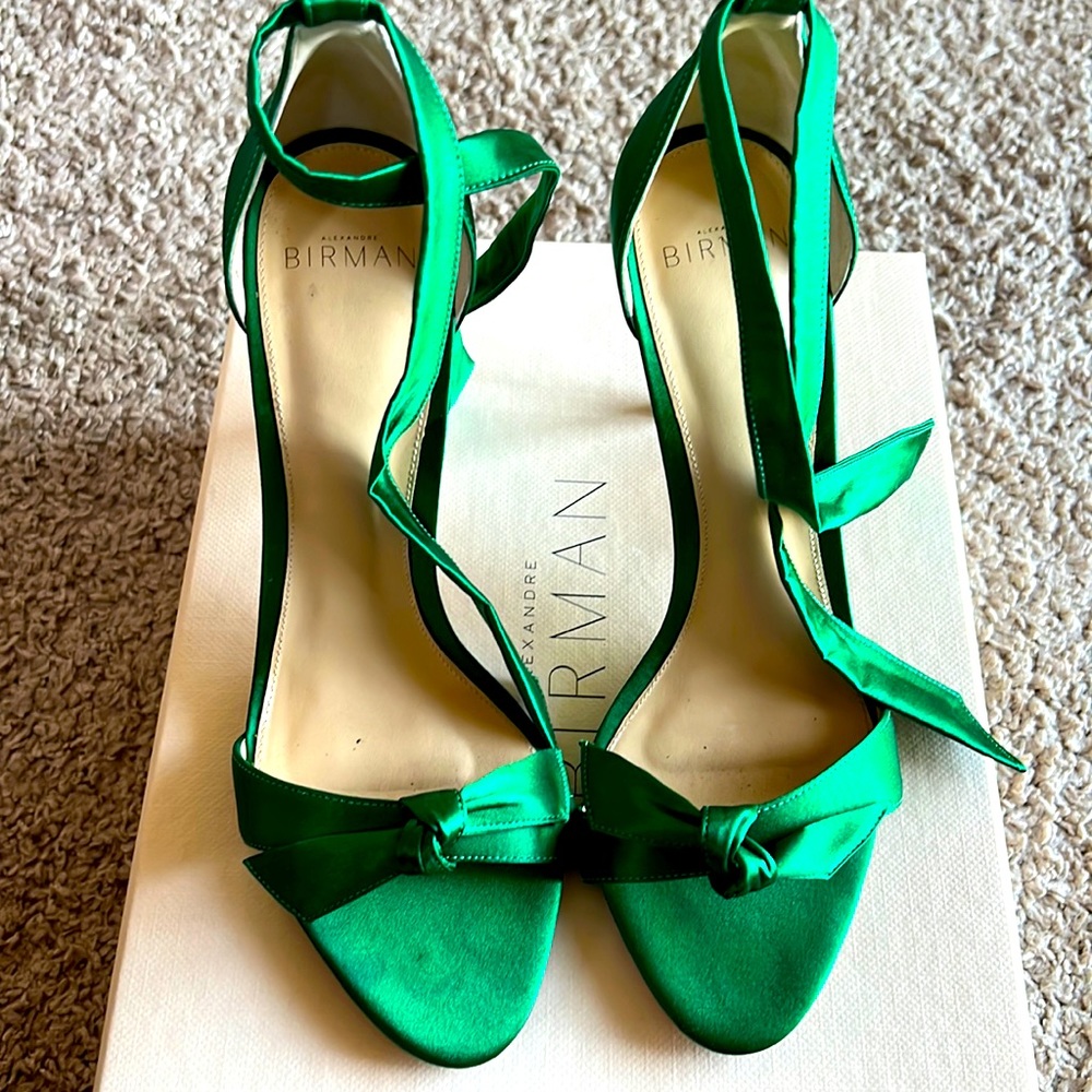 Used emerald green Alexander Birman shoes